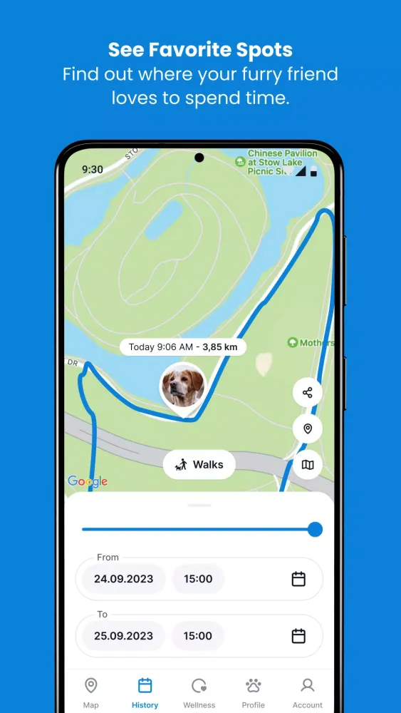 Capturas de tela do Tractive GPS