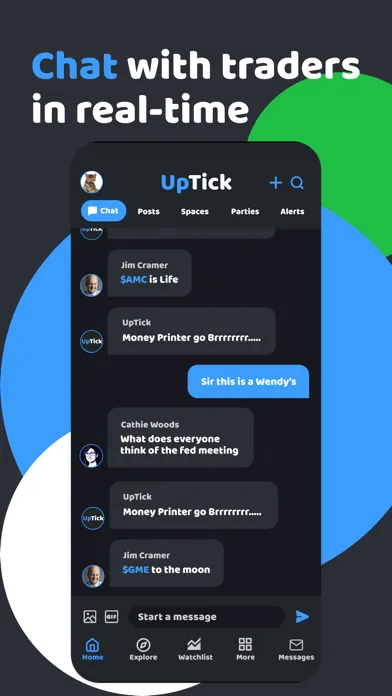 ภาพหน้าจอของ Uptick Finance: Stock Chat