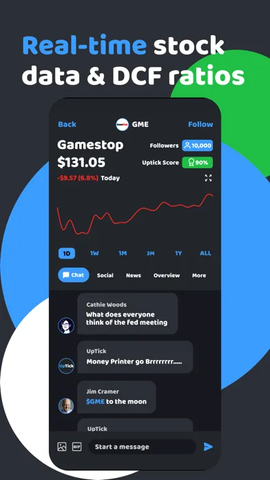 ภาพหน้าจอของ Uptick Finance: Stock Chat