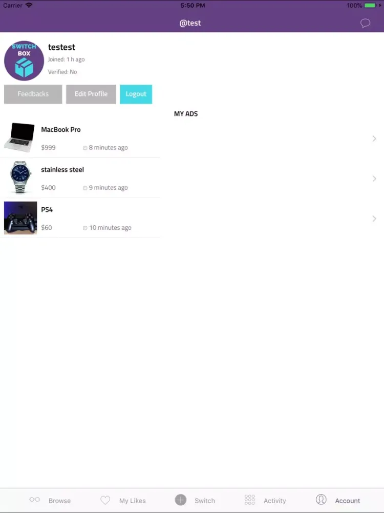 SwitchBox - Switch Used Items iPad  স্ক্রিনশট