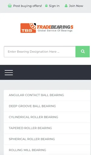 Capturas de tela do Tradebearings Bearings Enquiry