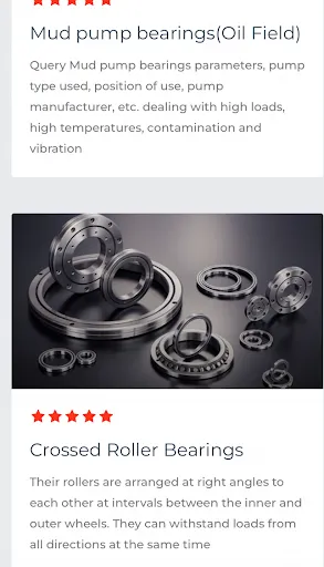 Capturas de tela do Tradebearings Bearings Enquiry