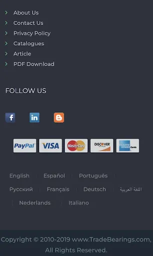 Capturas de tela do Tradebearings Bearings Enquiry