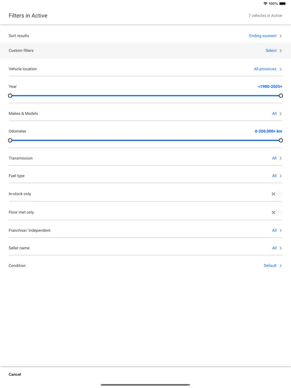 Скриншоты OPENLANE Canada iPad 