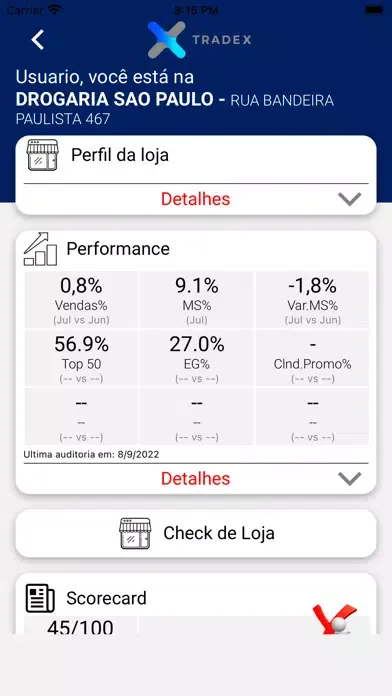 Capturas de tela do Tradex Bip