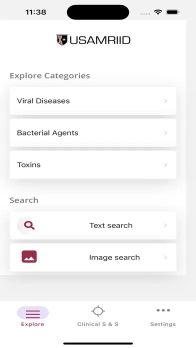 USAMRIID's Biodefense Tool 스크린샷
