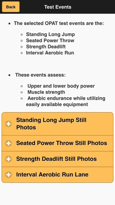 Capturas de pantalla de Occupation Physical Assessment Test (OPAT)
