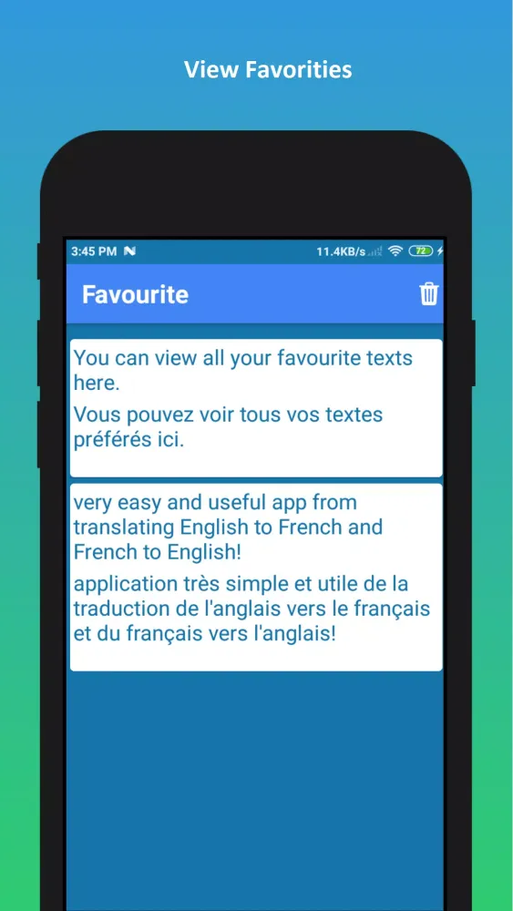 English to French Translation Screenshots