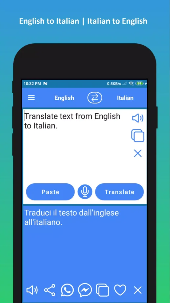 ภาพหน้าจอของ English to Italian Translator