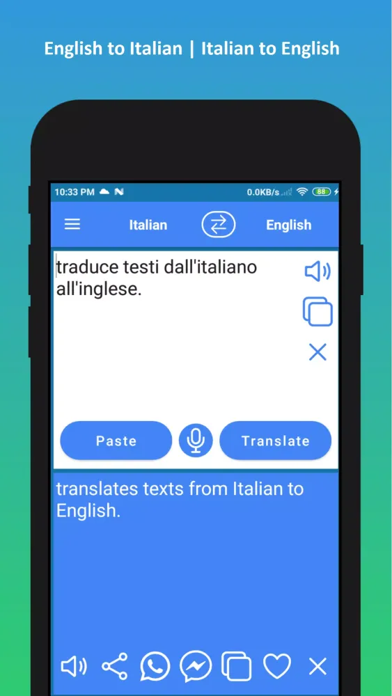 ภาพหน้าจอของ English to Italian Translator