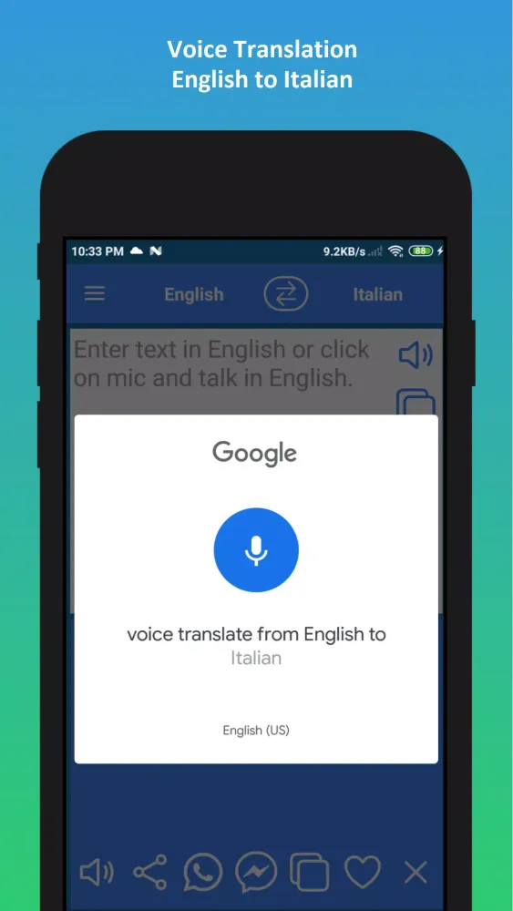 ภาพหน้าจอของ English to Italian Translator