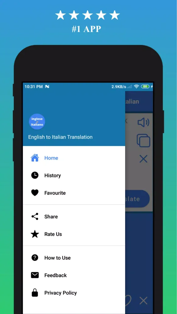 ภาพหน้าจอของ English to Italian Translator