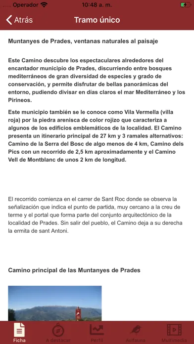 Tangkapan skrin Caminos Naturales