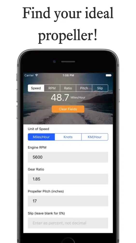 ภาพหน้าจอของ Boat Prop Calculator