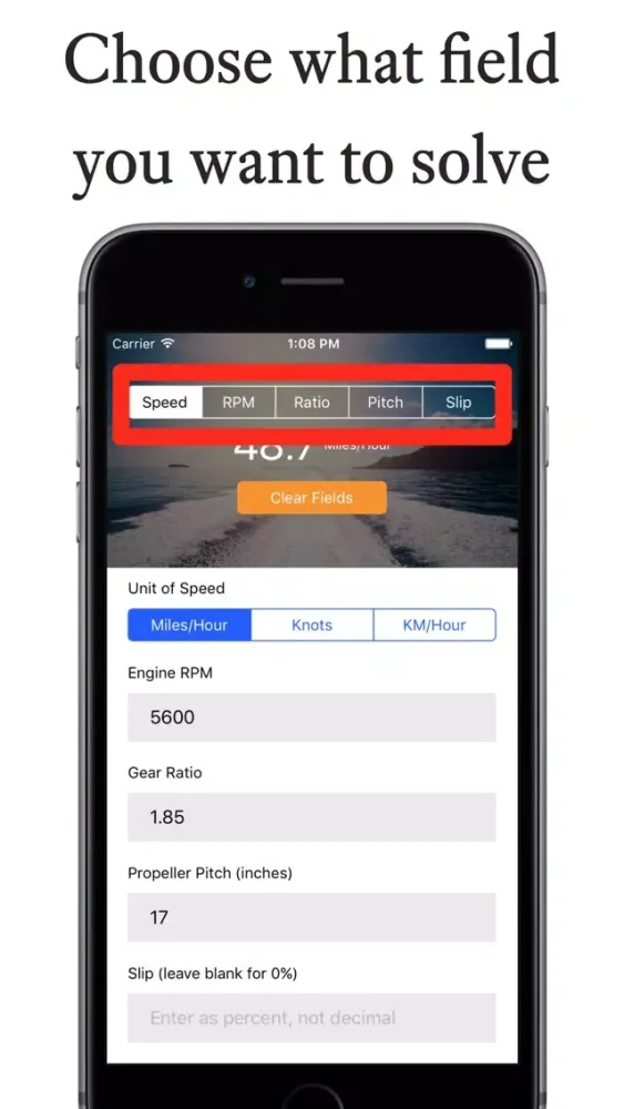 ภาพหน้าจอของ Boat Prop Calculator