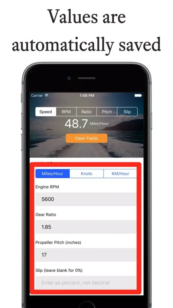 ภาพหน้าจอของ Boat Prop Calculator