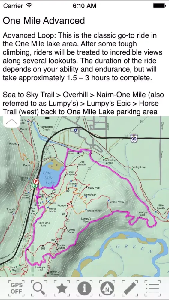 Captures d'écran de Pemberton MTB Trail Guide