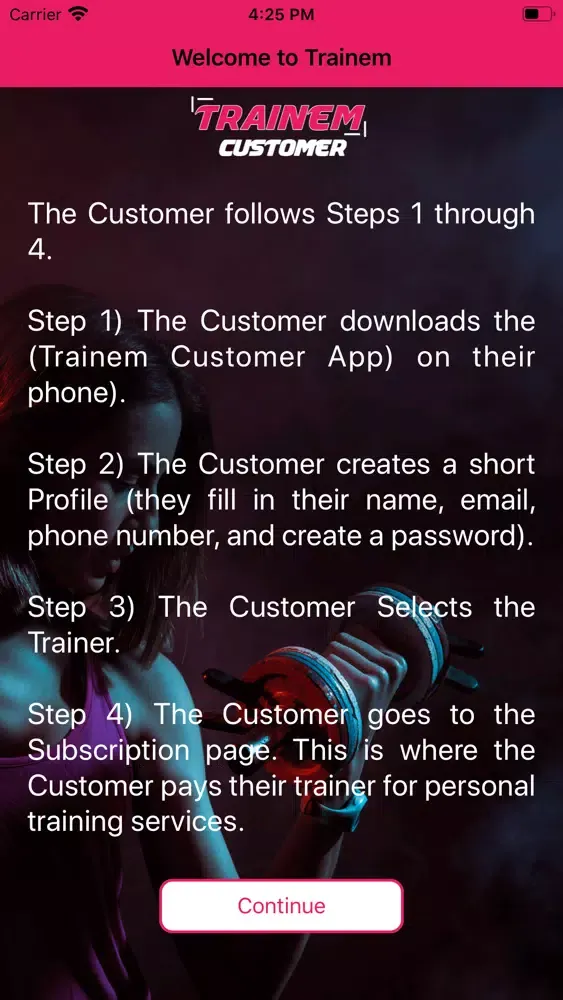 Train-em Customer Screenshots