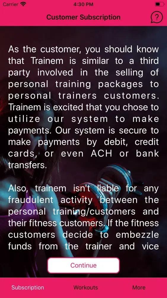 Train-em Customer Screenshots