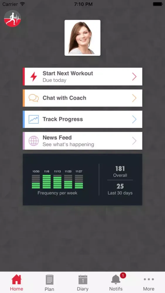 Tangkapan skrin Fit Trainer.