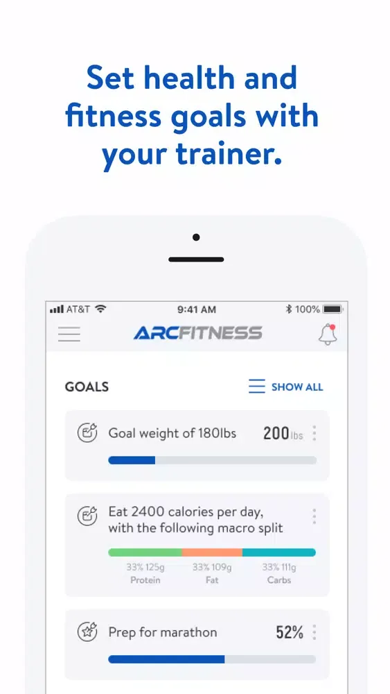 Capturas de tela do ARC Fitness Online
