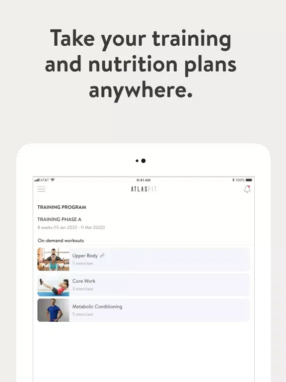 Capturas de tela do Atlas Fit Online iPad 