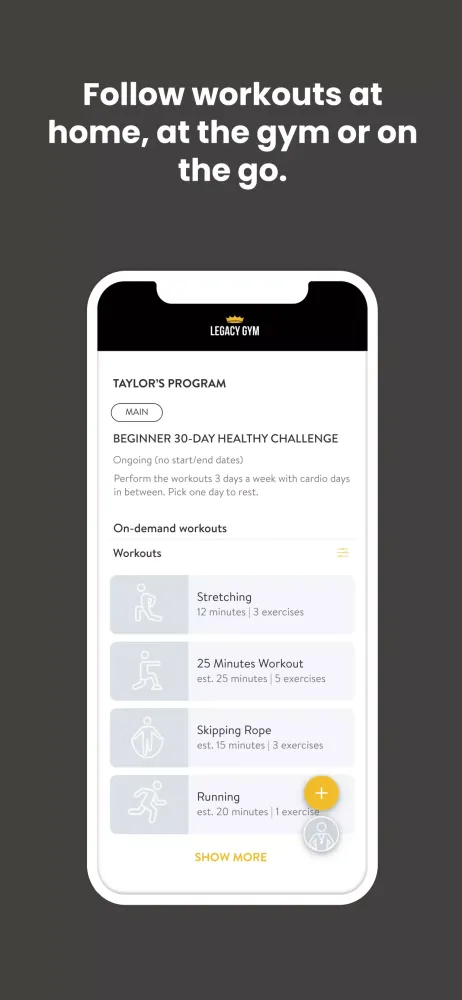 Legacy Gym App Screenshots