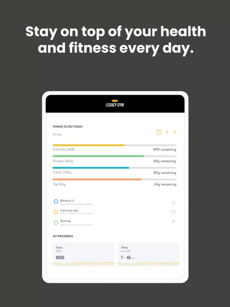 Legacy Gym App Screenshots