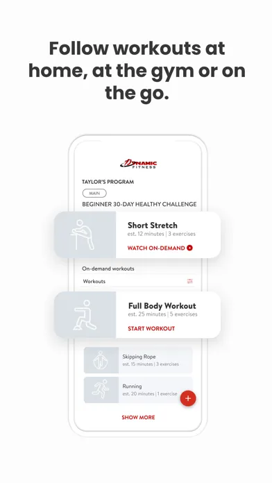 Capturas de tela do Dynamic Fitness Texas
