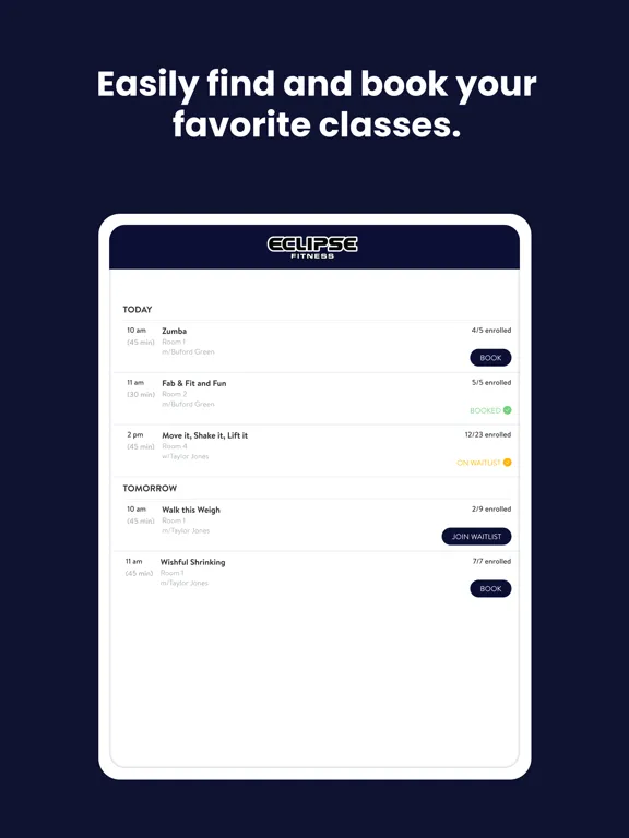 Eclipse Fitness NY iPad  Screenshots