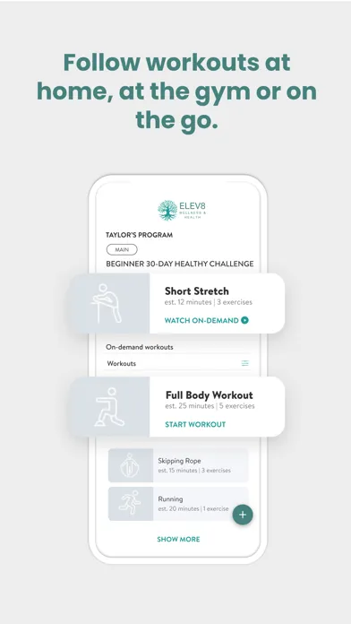Captures d'écran de ELEV8 Wellness Program