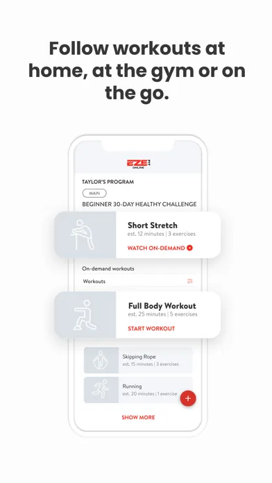 Capturas de tela do Eze Fit Online