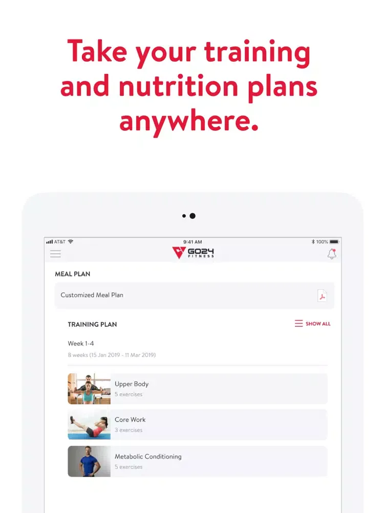 Tangkapan skrin GO24 FITNESS PT iPad 