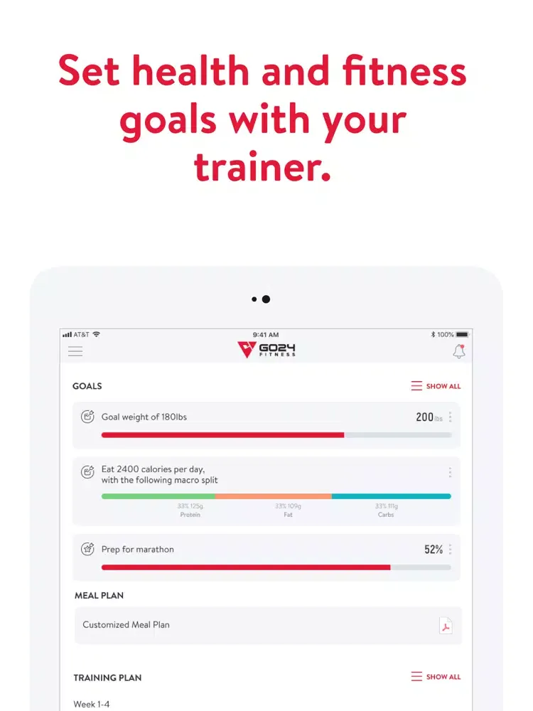 Tangkapan skrin GO24 FITNESS PT iPad 