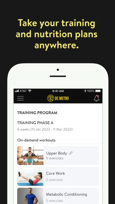 Tangkapan skrin Golds Gym DC METRO