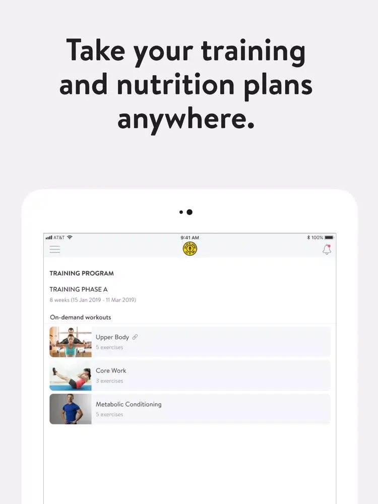 Golds Gym WA and OR Training iPad 应用截图