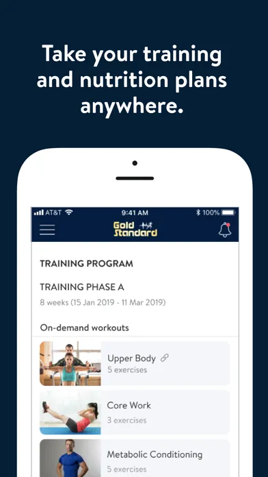 Capturas de tela do Gold Standard Physio