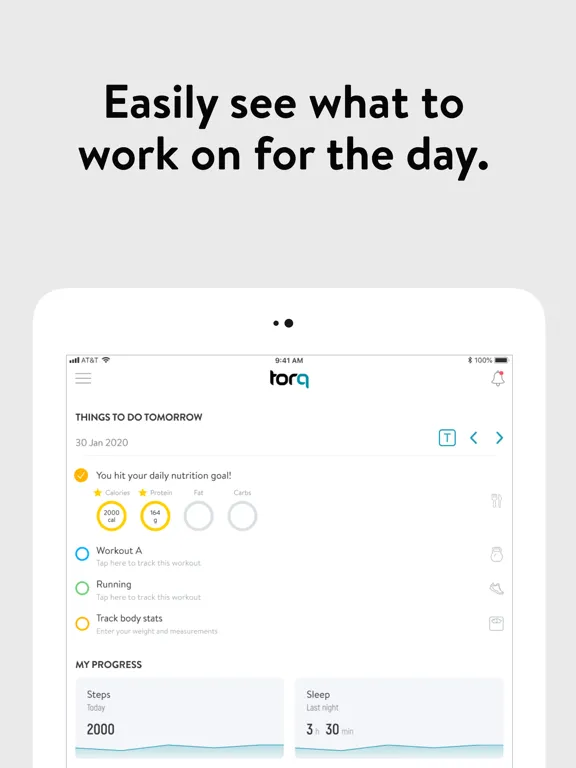 Tangkapan layar Torq Personal Training iPad 