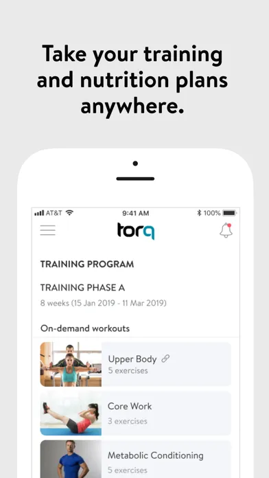 Tangkapan layar Torq Personal Training