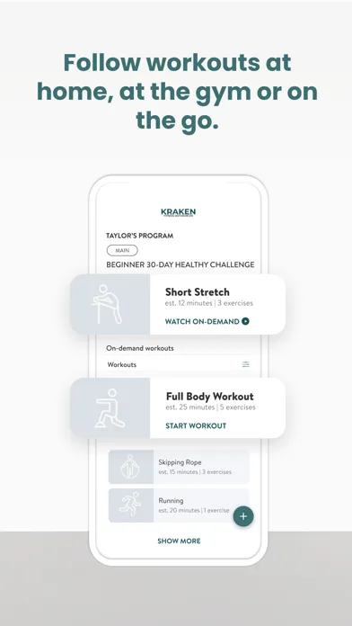 Kraken Fitness Ekran Görüntüleri