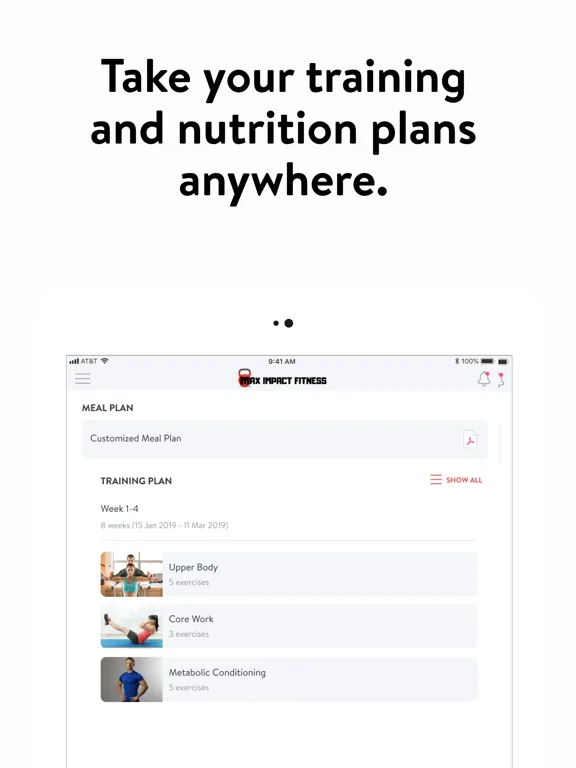 MAX IMPACT Fitness iPad  Screenshots