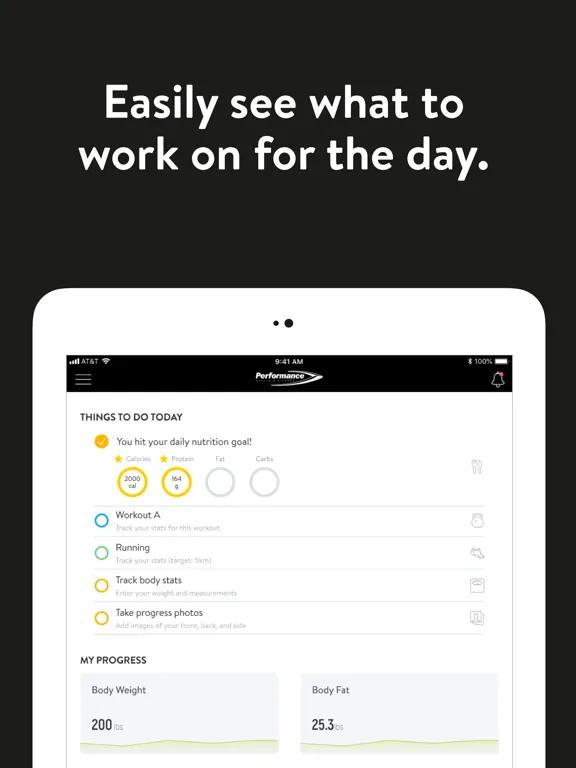 Performance Health and Fitness iPad  Screenshots