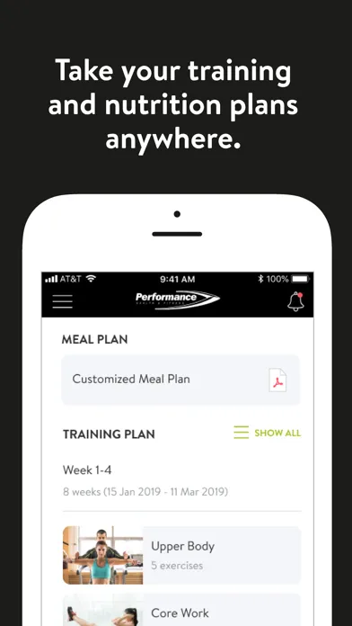 Performance Health and Fitness Screenshots