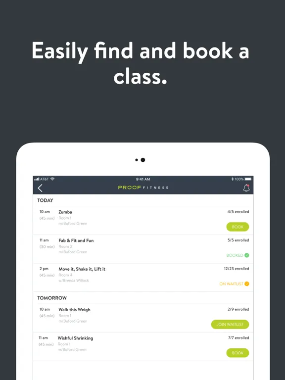Capturas de tela do PROOF FITNESS Online iPad 