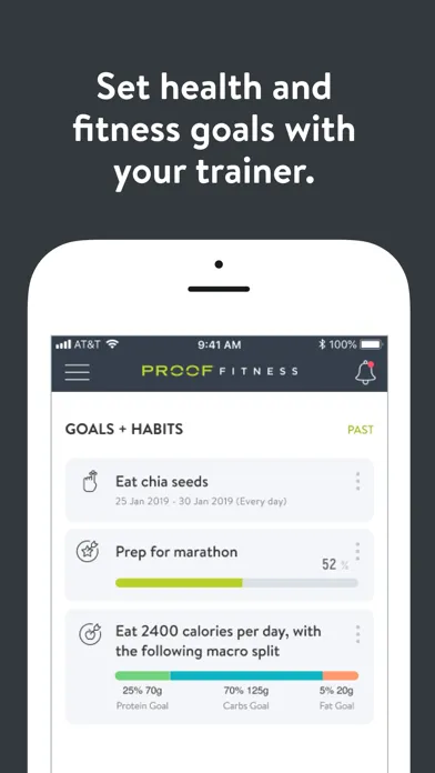 Capturas de tela do PROOF FITNESS Online