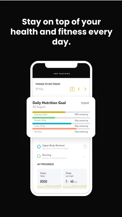 Captures d'écran de PMG Online Coaching