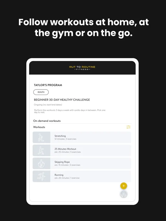 Capturas de pantalla de Rut to Routine Fitness iPad 