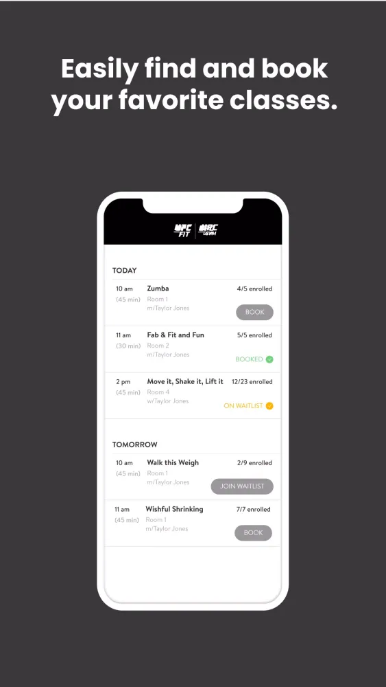 Zrzuty ekranu UFC GYM+