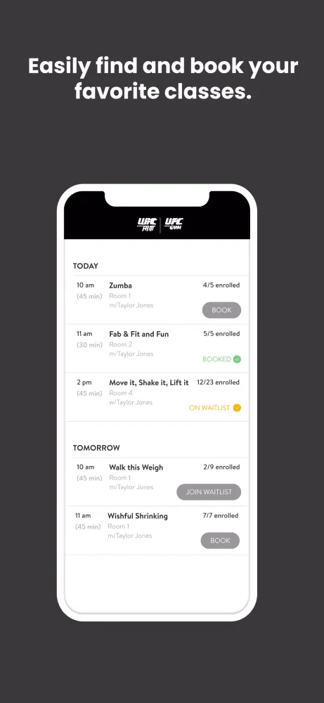 Zrzuty ekranu UFC GYM+