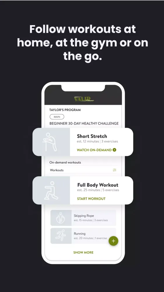 Valid Fitness Screenshots